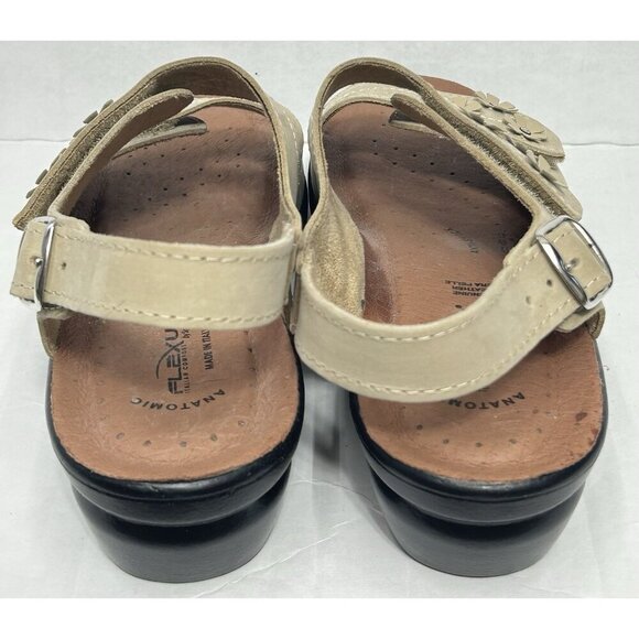Flexus By Spring Step Anatomic Sandals Size 9.5-10 EU 41 Beige Flower Detail EUC - Picture 4 of 10